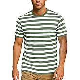Zengjo Mens Striped Shirt Short Sleeve T-Shirts