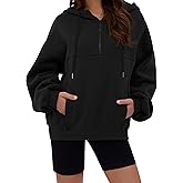 ZAFUL Womens Hoodies Fleece Sweatshirts 2025 Fashion Half Zip Pullover Long Sleeve Shirts Clothes Loose Fit Outfits