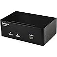 StarTech.com 2-Port DisplayPort KVM Switch - Dual-Monitor - 4K 60 - with Audio & USB Peripheral Support - DP 1.2 - USB Hub (S