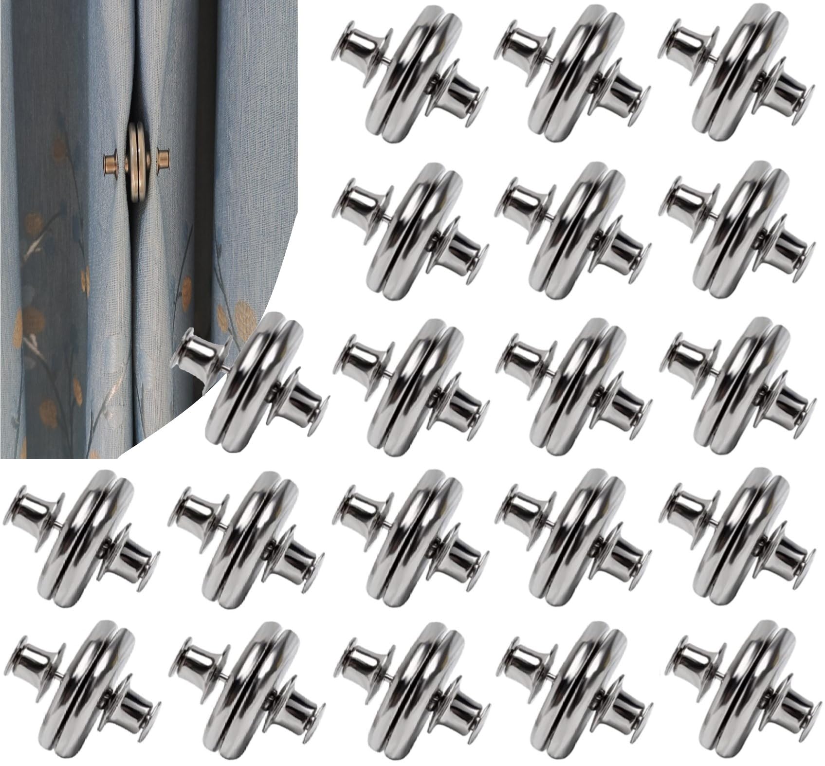 Photo 1 of 20 Pairs Magnetic Closure Clips for Indoor Outdoor Curtains - Prevent Light Leaking, Strong Weights for Pergola Patio Gazebo Cabana