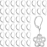 50 PCS Stainless Steel Lever Back Earring Clasps, Metal Leverback Earring French Hook Dangle Ear Wire Findings Lever Back Earrings Hooks Leverbacks for Jewelry Making DIY Crafts, 10x16mm