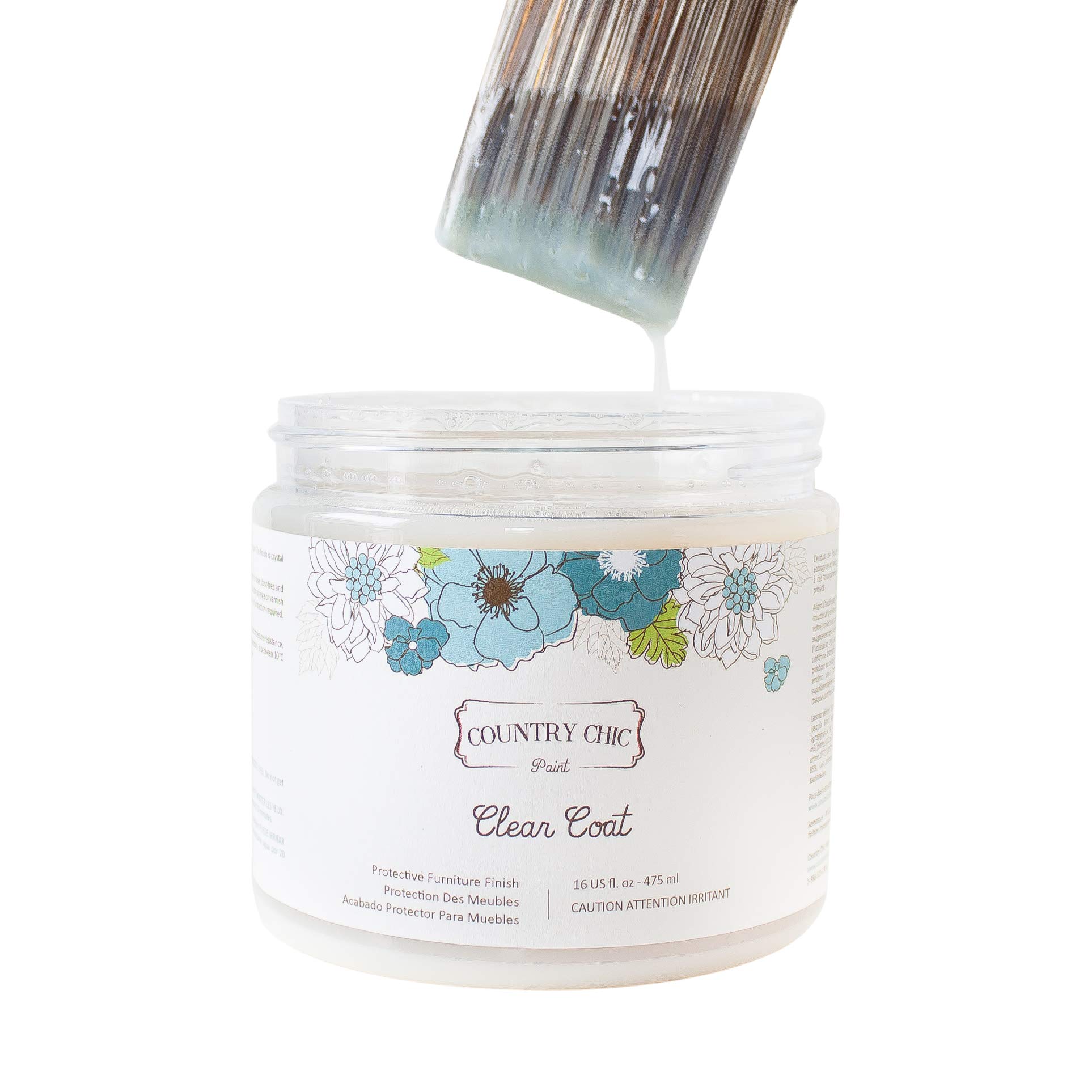 Clear Coat Quart (32oz) - Eco-Friendly Clear Satin Sheen Top Coat for Chalk Style Wood Furniture Paint, Non-Yellowing Waterproof Finish, Easy Application