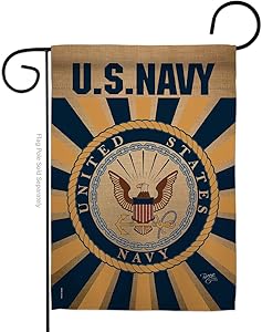 Breeze Decor Navy Garden Flag Armed Forces USN Seabee United State American Military Veteran Retire Official Small Decorative Gift Yard House Banner Double-Sided Made in USA 13 X 18.5