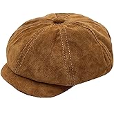 Sandy Ting Men's 8 Piece Newsboy Flat Cap Leather Gatsby Ivy Golf Cabbie Hat