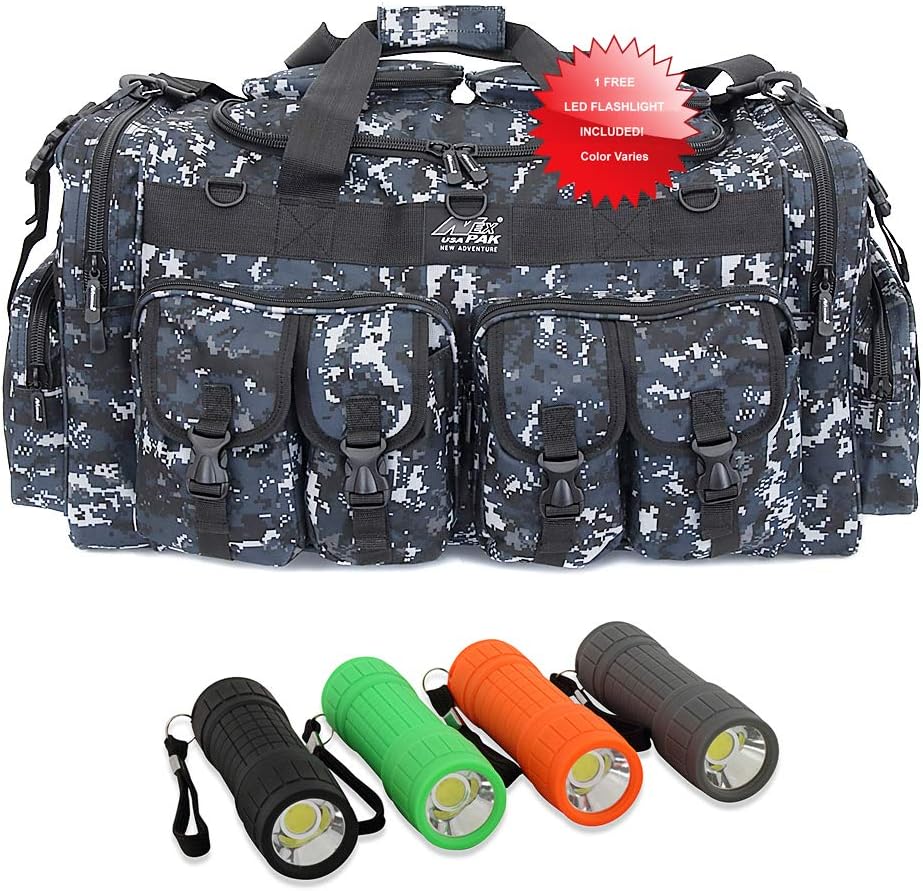 Nexpak USA TFBP130 5100 Cu. in. 30 Inch Convertible Backpack Duffel Duffle Molle Tactical Shoulder Bag + Key Ring Carabiner or Sunglasses