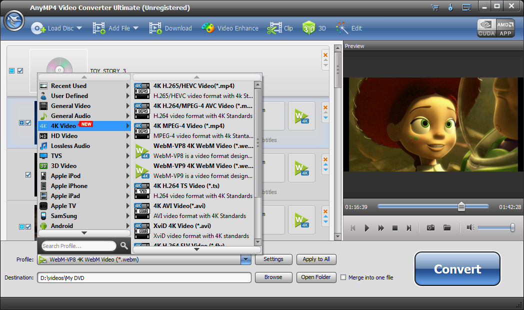 AnyMP4 Video Converter Ultimate 1 Year License 4K video/1080p HD