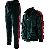 Mens Velour Set with Zippered Pockets and Velour Lining