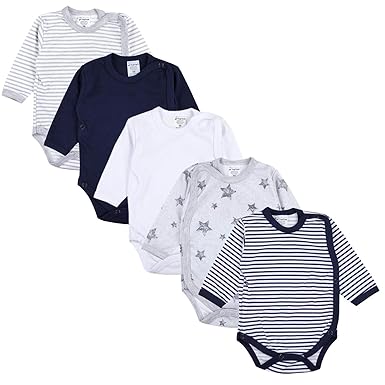 TupTam Baby Unisex Langarm Wickelbody im 5er Set