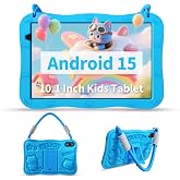 Android 15 Kids Tablet 10.1" 32GB Storage Parental Controls Toddler Tablet | HD IPS Display 8GB RAM (3+5GB Extended) 6000mAh Battery WiFi 6 Lanyard Included Time Limits Age Filters Dual Camera
