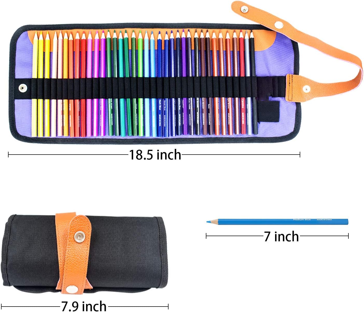 Riyanon Colored Pencils for Kids, Color Pencils Kit, Colored Pencil Set of Drawing Kits with Portable Roll-Up Pouch Canvas Bag for Festival Gift (36 Colors): Office Products