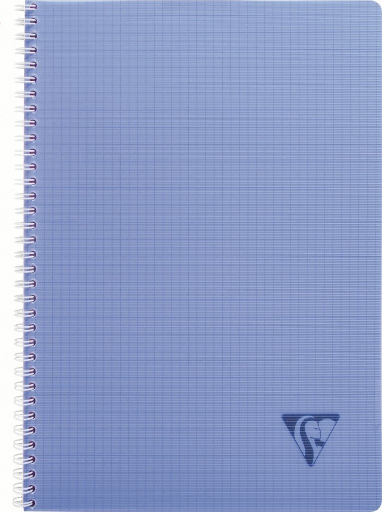 Clairefontaine 328125C Collection LiniColour Fresh Spiral Notebook A4 21x29,7cm - 100 Small Squares Pages - White Paper 90g - Clear Polypro Cover Random Colour