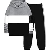 Crazyme Boys Clothes Long Sleeve Hoodie Sweatshirts and Sweatpants Set 2 Piece Fall Winter Boys Hoodies Size 6-14