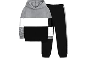 Crazyme Boys Clothes Long Sleeve Hoodie Sweatshirts and Sweatpants Set 2 Piece Fall Winter Boys Hoodies Size 6-14