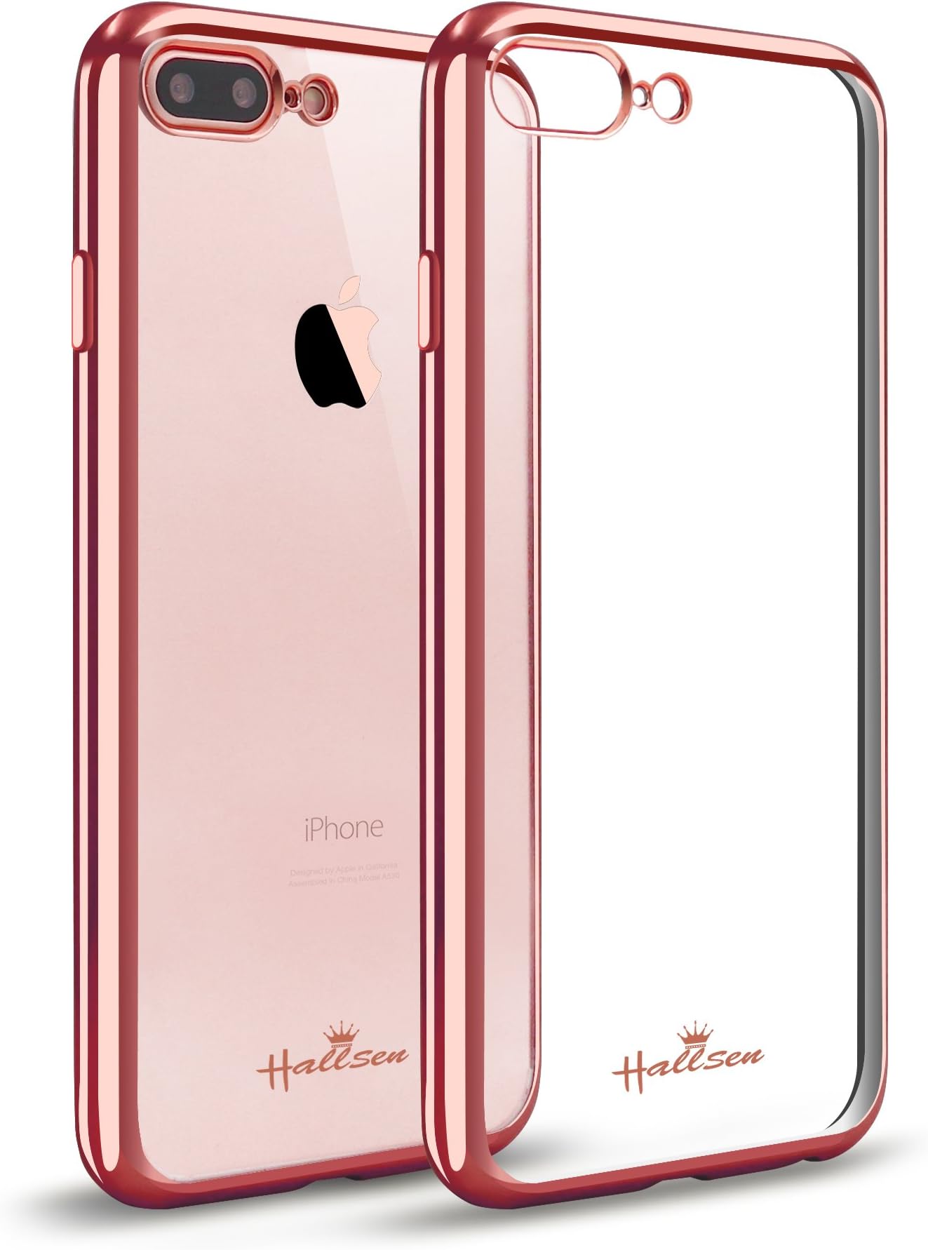 iPhone 7/8 Plus Case,Hallsen [Electroplating TPU] Ultra-Slim Transparent Crystal Clear Anti-Scratch Flexible Soft TPU Case Cover for Apple iPhone 7 Plus/iPhone 8 Plus 5.5inch - Rose Gold