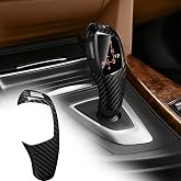 T-carbon Real Carbon Fiber Gear Shift Knob Cover Compatible with BMW | Knob Cover Trim Fits for BMW F01 F02 F03 F04 F07 F10 F11 F15 F16 F18 F25 F26 F30 F31 F34 F35 Interior Accessories 2009-2020