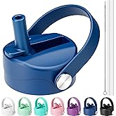 Straw Lid for Hydro Flask Wide Mouth, Lids with Straw for Hydroflask 12 16 18 20 32 40 oz Wide Mouth, Replacement Straw Cap for Hydroflask, Top Sport Bottle Lid (Cobalt)