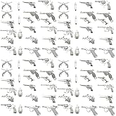 Youdiyla 44pcs Antique silver alloy gun Pendant Jewelry Making DIY Keychain Earrings Pendant Various Design Charms for Jewelry Making Bracelets Necklace (M115)