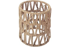 AKSIPO 1 Pack Clip-On Chandelier Lamp Shade, Rattan Lamp Shade Small, Boho Woven Cylinder Mini Lamp Shades, Clip-on Candelabra Bulb LampShades,（Fit Bulbs Diameter Max 1.77inch, Length Max 3.82inch）