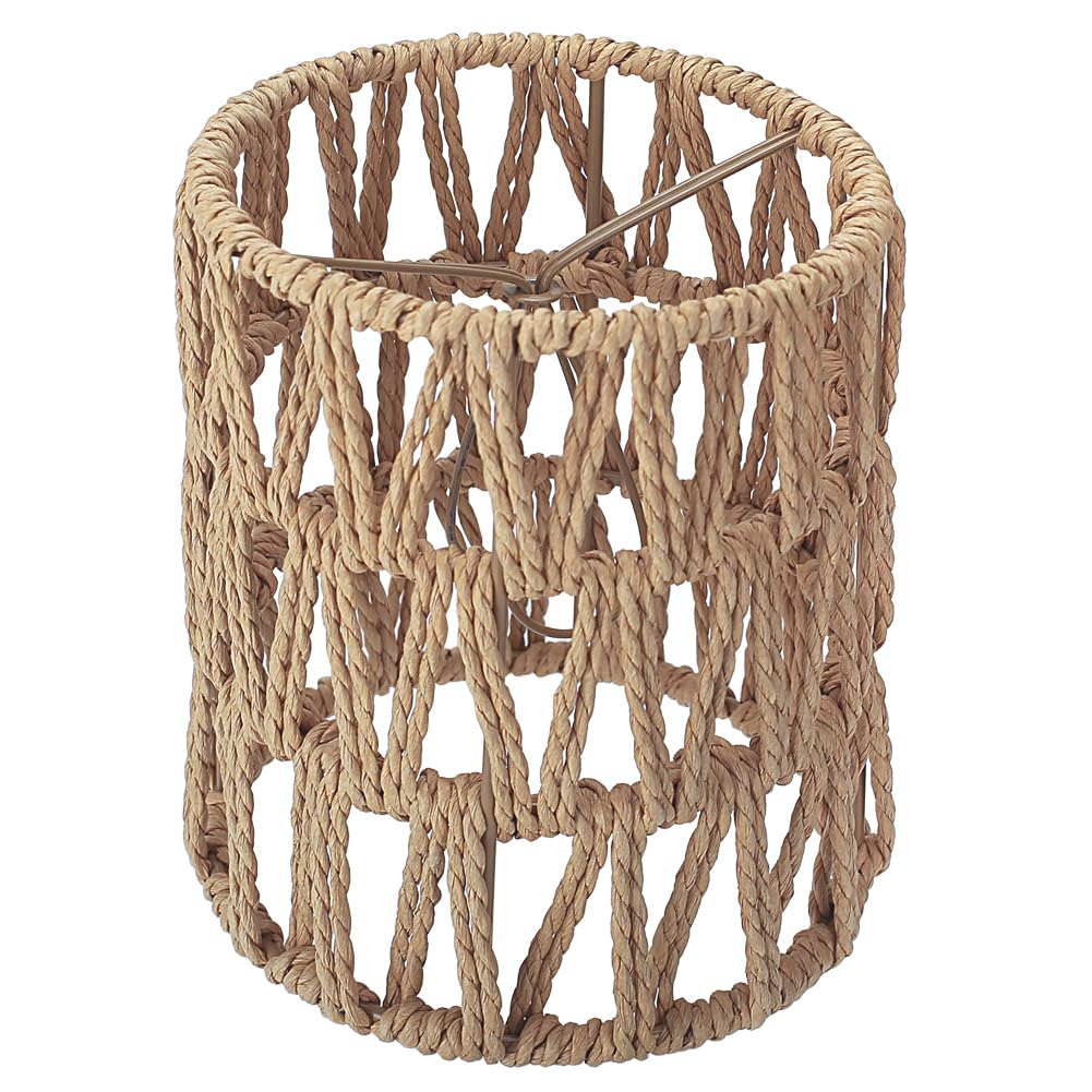 Photo 1 of 1 Pack Clip-On Chandelier Lamp Shade, Rattan Lamp Shade Small, Boho Woven Cylinder Mini Lamp Shades, Clip-on Candelabra Bulb LampShades,?Fit Bulbs Diameter Max 1.77inch, Length Max 3.82inch?
