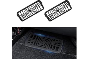 KUNIST 2PCS 2024 Model 3 Backseat Floor Air Vent Cover Air Flow Vent Grille Protection Rear Under Seat Air Condition Outlet Grille Protector Compatible with Tesla Model 3 2024 Highland Accessories