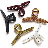 Nalodu 5 Inch Extra Large Claw Clips, 13 cm No Slip Jelly Jumbo No Slip XL Hair Clips for Thick Long Curly Hair, Big Hair Claw Clips, 5 Pack