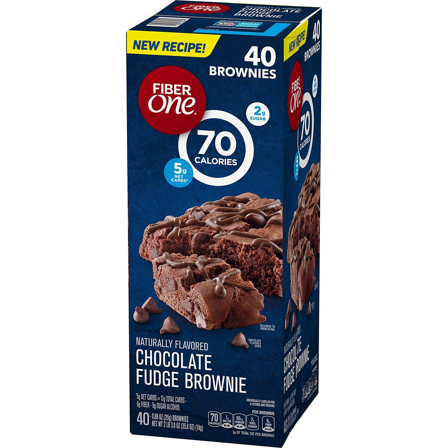 Fiber One Brownies Chocolate Fudge, 70 Calories (40 Count) Buy Online
