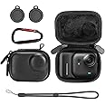 AMAZEAR Carry Case for Insta360 Go Ultra Accessories, Insta 360 Go-Ultra Portable and Compact Travel Bag Hard Leather Case wi