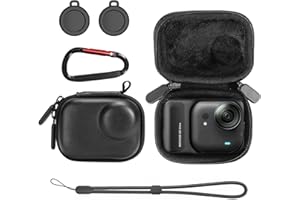 AMAZEAR Carry Case for Insta360 Go Ultra Accessories, Insta 360 Go-Ultra Portable and Compact Travel Bag Hard Leather Case wi