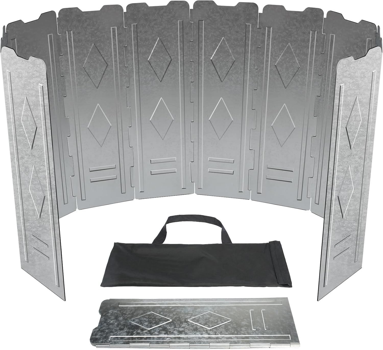 Profiwoab 10 Plates Camping Windshield, Folding Camp Stove Wind Shield, Windscreen for Outdoor Camping Cooker with Storage Bag(150×50CM)