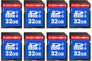 INDMEM SD Card 32GB, Pack of 8 Class 10 32GB SDHC Flash Memory Card MLC Standard Secure Digital Cards Camera Card