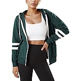 GIVON Womens Comfortable Long Sleeve Striped Hoodie Jacket Lightweight Hooded Sweatshirt with Kanga Pocket
