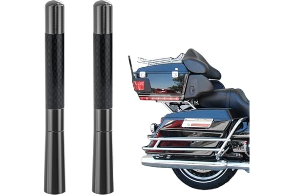Tecreddy Short Motorcycle Antenna for Harley Davidson 1989-2025 Touring Street Glide/Road Glide/Electra Glide/Ultra Classic | Enhanced AM/FM Signal Reception 2-Pack 4.7 inch