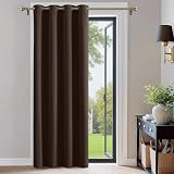 PONY DANCE Thermal Blackout Curtain 52x84 Eyelet Brown Energy Saving Panel