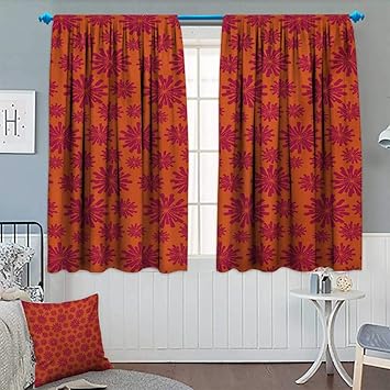 Anhounine Floral Blackout Curtain Modern Design With Geometrical