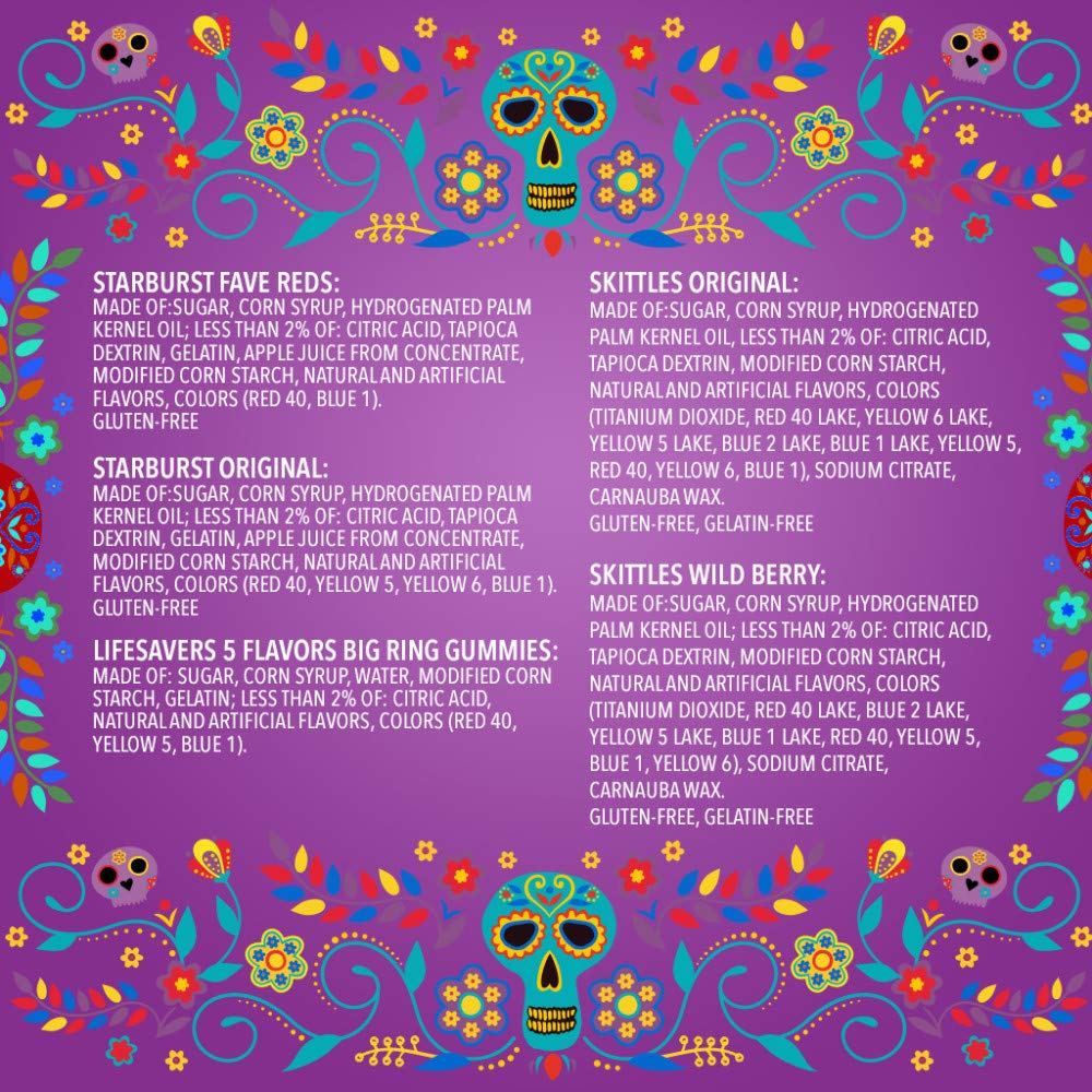 SKITTLES, STARBURST, and LIFE SAVERS Gummies Halloween Candy Bag, 170 Fun Size Pieces, 63.43 ounce : Grocery & Gourmet Food