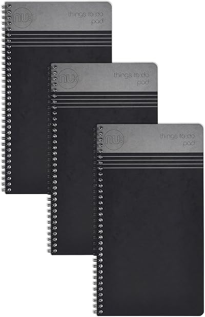 nu: Craze Cloud Range Things to Do Pad - Wirebound Notebook 3 Pack Black