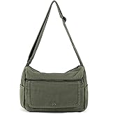 Zlineviy Canvas Messenger Bag for Women Men Crossbody Tote Bag with Multiple Pockets Vintage Satchel