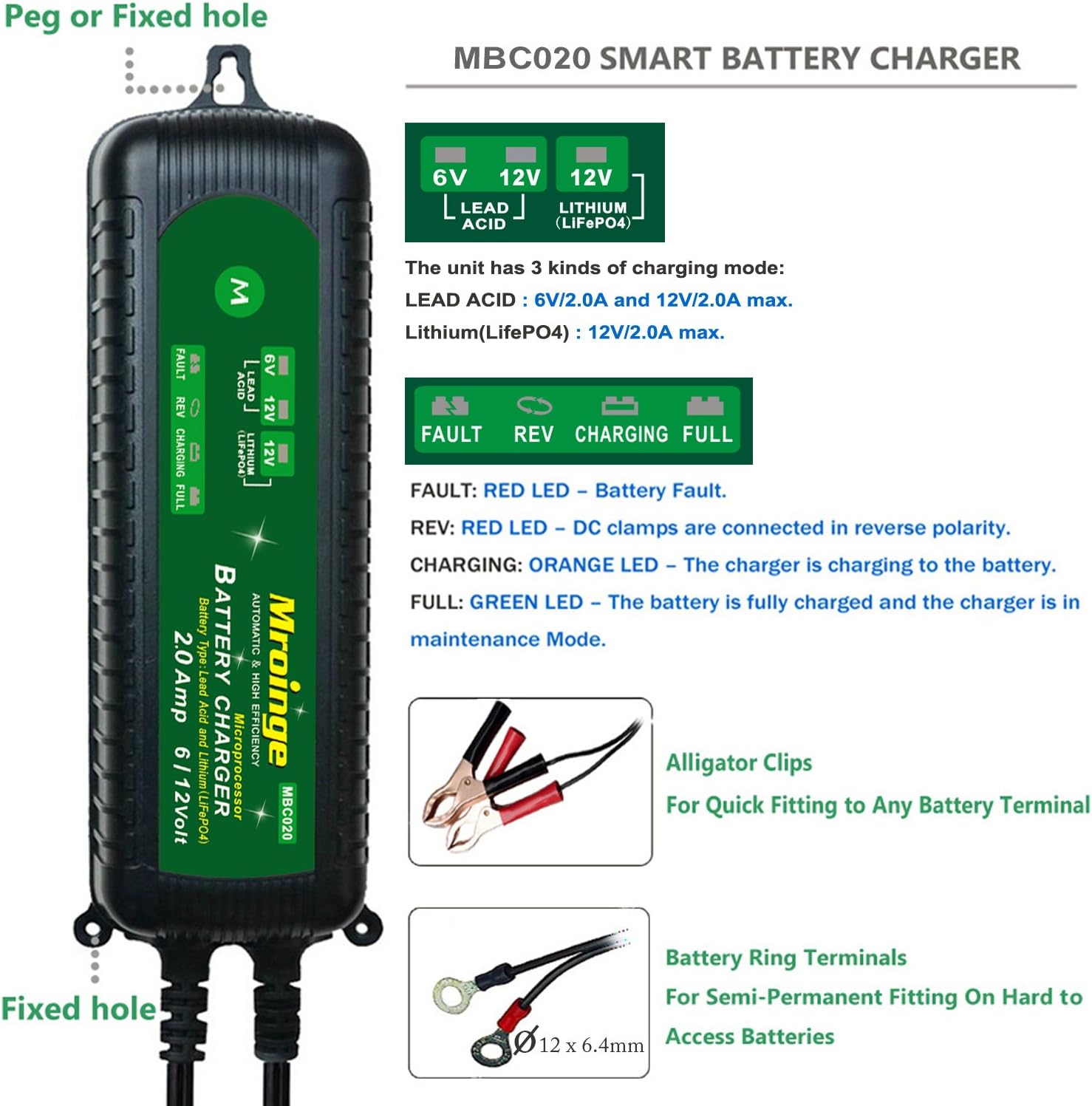 Caravan Motorhome 12v Battery Trickle Charger Automatic Cut Out Leave On Leisure Motorhome Parts Accessories Motors Suneducationgroup Com