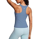 CRZ YOGA Butterluxe High Neck Tank Tops for Women - Yoga Workout Athletic Gym Camisole Racerback Sleeveless Shirts