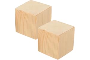 GRIRIW 2pcs Furniture Leg Risers 5x5x5cm Wooden Bed Frame Lift Blocks for Chair Table Height Increase Pads