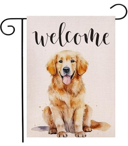Balgardekor Weihnachts-Gartenflagge Mit Golden Retriever & Schneemann – Doppelseitig, 30,5 X 45,7 Cm, Aus Jute