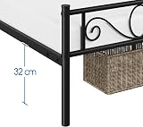 Yaheetech 3ft Metal Bed Frame with Headboard Footboard Black view 9