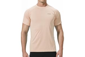 Pausel Men's Rash Guard Swim Shirts Short Sleeve UV Sun Protection Quick Dry UPF 50+ SPF Fishing Beach Water Shirt