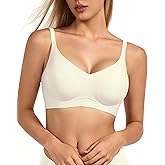 VQJ Plus Size Jelly No Underwire Comfort Bra for Women, Full Coverage Seamless Everyday Wireless Bras with Light Support