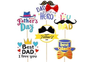 GIGA GUD 18 pcs Father's Day Cake Toppers Set Best Dad Ever Happy Father's Day Cupcake Picks Party Supplies for Dad's Birthday Father's Day Celebration (style 1)