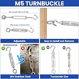 TooTaci 3mm Wire Rope Kit 30M PVC Coated Cable Garden Vine Eyes Turnbuckle view 4