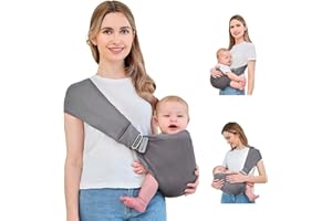 Ocanoiy Baby Sling Carrier, Baby Carrier Newborn to Toddler, Mesh Toddler Carrier, Lightweight Breathable Summer Baby Wraps Carrier, Baby Carriers One Size Fits All (Dark Grey)