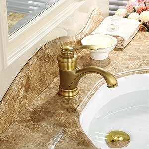 Lavabo de cobre antiguo de la cara Grifo del fregadero del baño Grifo