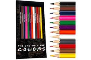 Pun Labs Colored Pencil Set – 12 Soft Core Drawing Pencils, Foil-Stamped with Clever References – Ideal Gift for Fans and Stationery Lovers – Art & Office Supplies, Travel Colored Pencils for Adults
