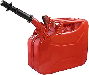 Wavian USA JC0010RVS Authentic NATO Jerry Fuel Can and Spout System Red (10 Litre)